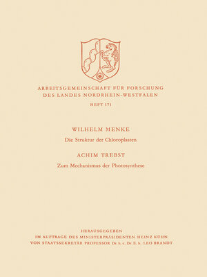 cover image of Die Struktur der Chloroplasten. Zum Mechanismus der Photosynthese